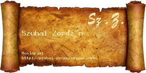 Szuhai Zorán névjegykártya